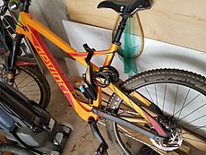 our homeowner has a sweet Devinci Troy bike