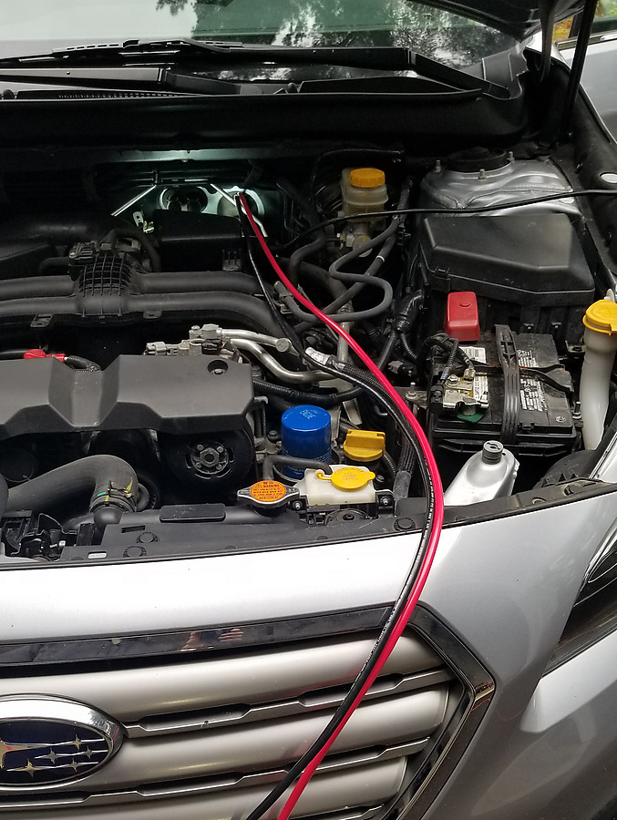 2016 Subaru Outback getting some heavy duty wires from the battery for an amateur radio