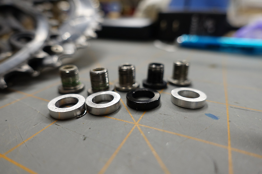 new spacers and bolts (anodized black aluminum are the original parts)