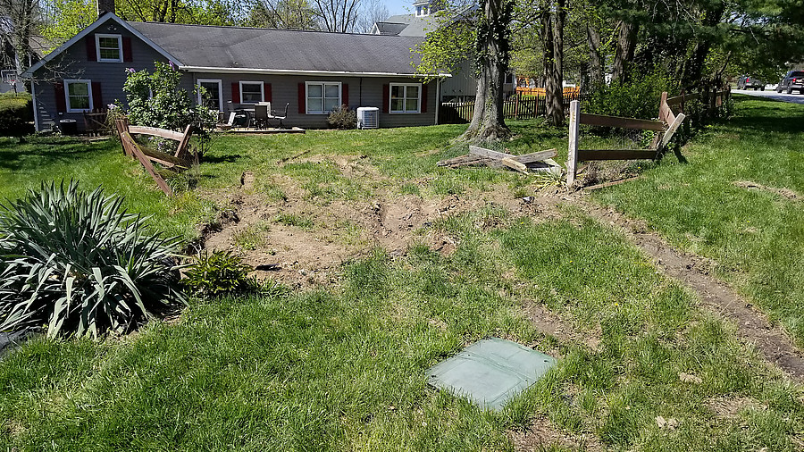 someone *destroyed* the fence in a neighbor's yard
