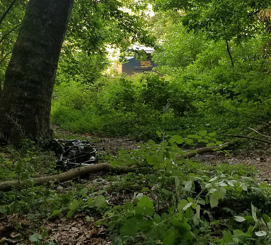 empty coal train going by