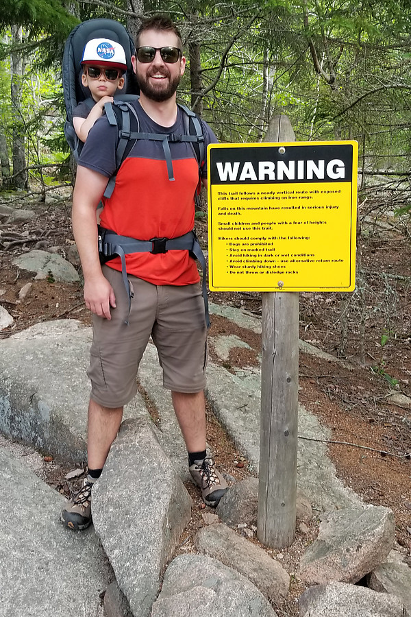 "small children and people with a fear of heights should not use this trail."