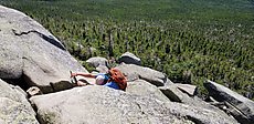 Hugh, a very nice section hiker I came across who has done about 1600 miles of the AT, descends one of the technical spots on the trail