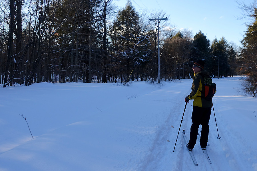 setting off on the evening ski