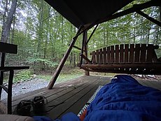 I slept on the porch by choice because the weather was perfect