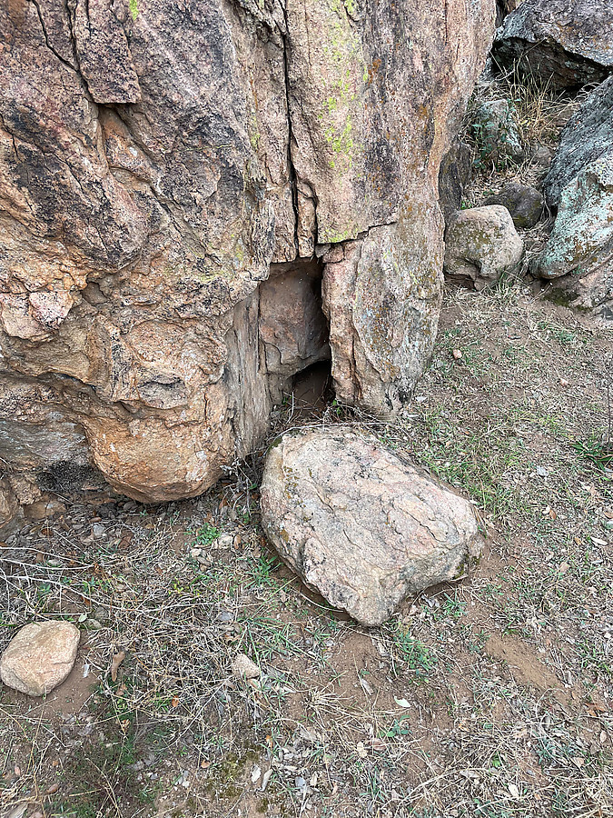 large rattlesnake retreating deep under this boulder after giving me one of the better scares of my life. It was sunning on the flat rock