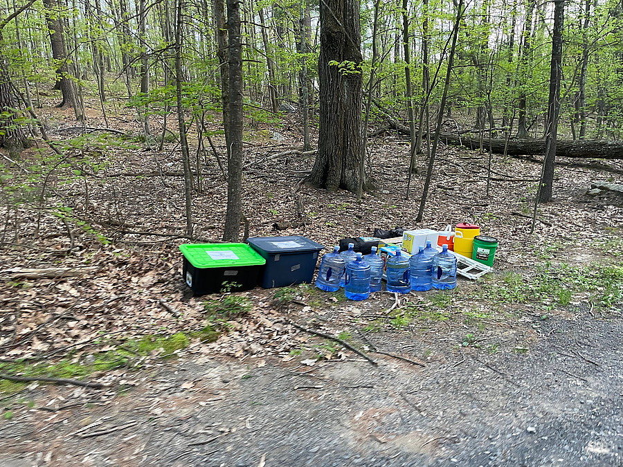 aid station prep for the 50 mile race next day