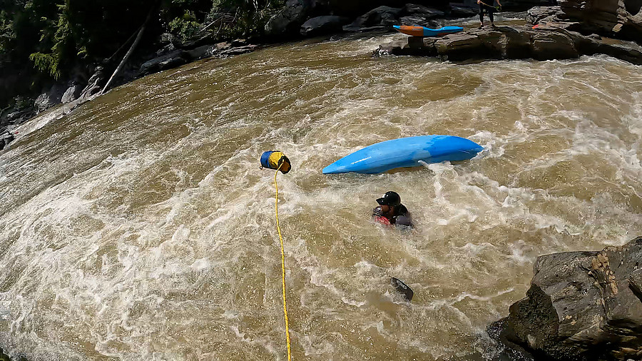 GoPro still from a successful rope throw I made above the cracks on Chatooga IV. I didn't have a great line either through the rapid but I made my roll.