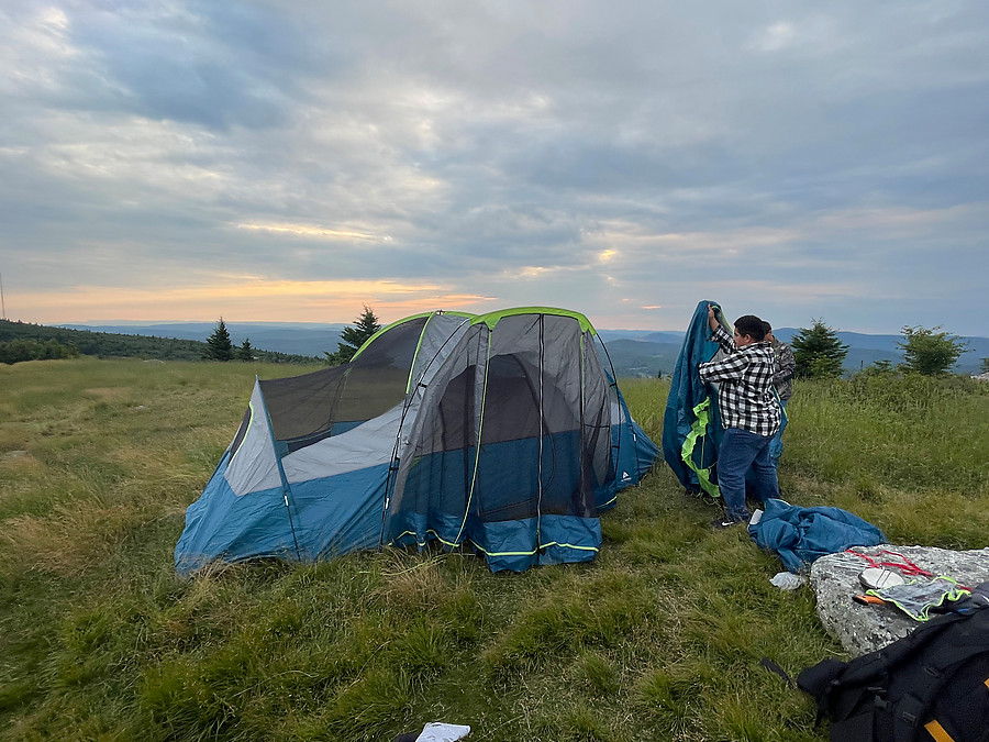 helped some new friends get a tent set up