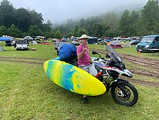 moving boats across the campground