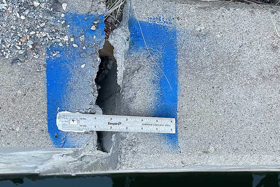 nothing more than a ruler glued down to watch the crack