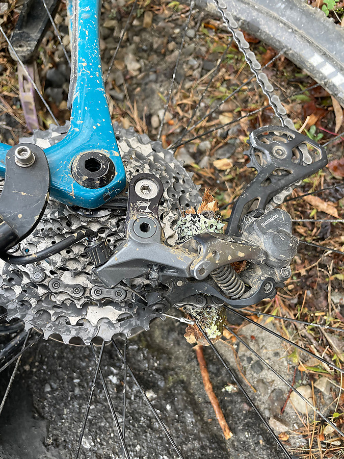 stick got stuck in the derailleur